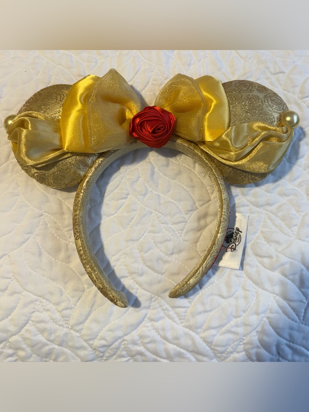 Disney Parks Beauty and the Beast Belle Ears Tale As Old As Time Gold Rose